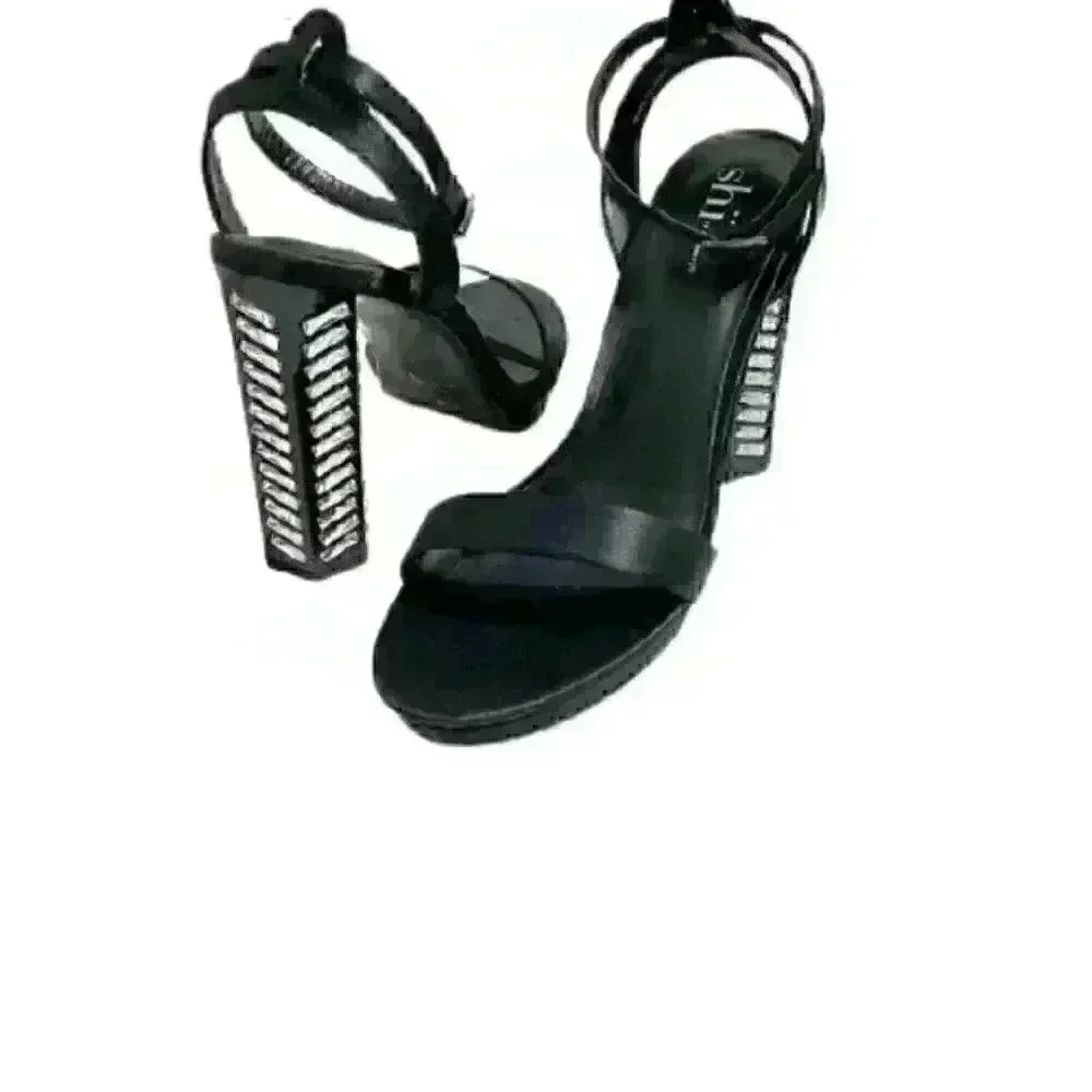 Shi by Journeys Dazzled Black Open Toe Ank…